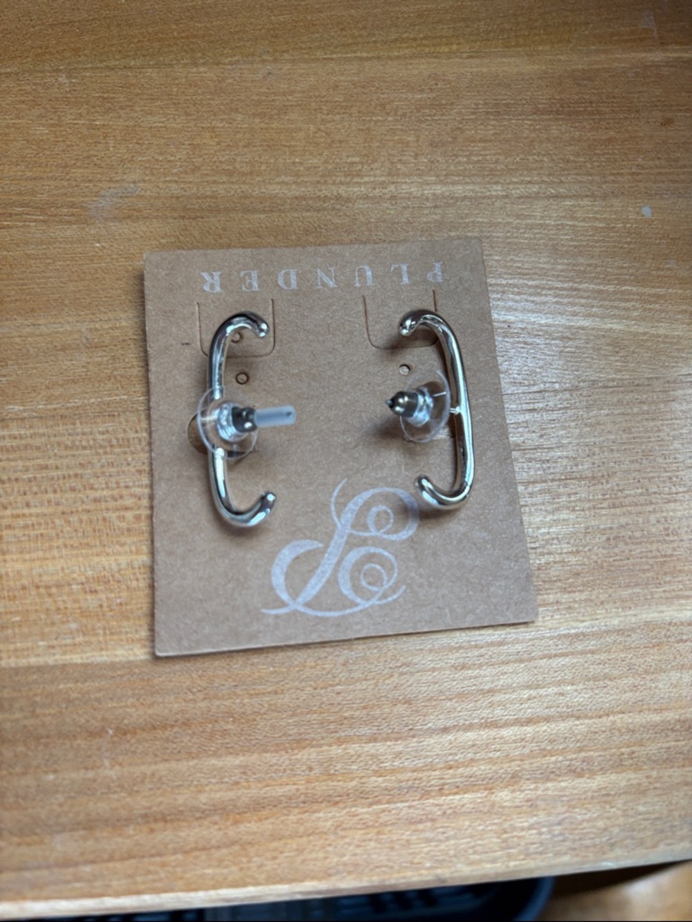 Plunder Silver Curved Bar Ear Studs for Men